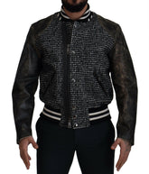 Dolce & Gabbana Black Houndstooth Polyester Bomber Jacket -   -  Dolce & Gabbana.